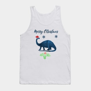 Christmas Dinosaur Brontosaurus Tank Top